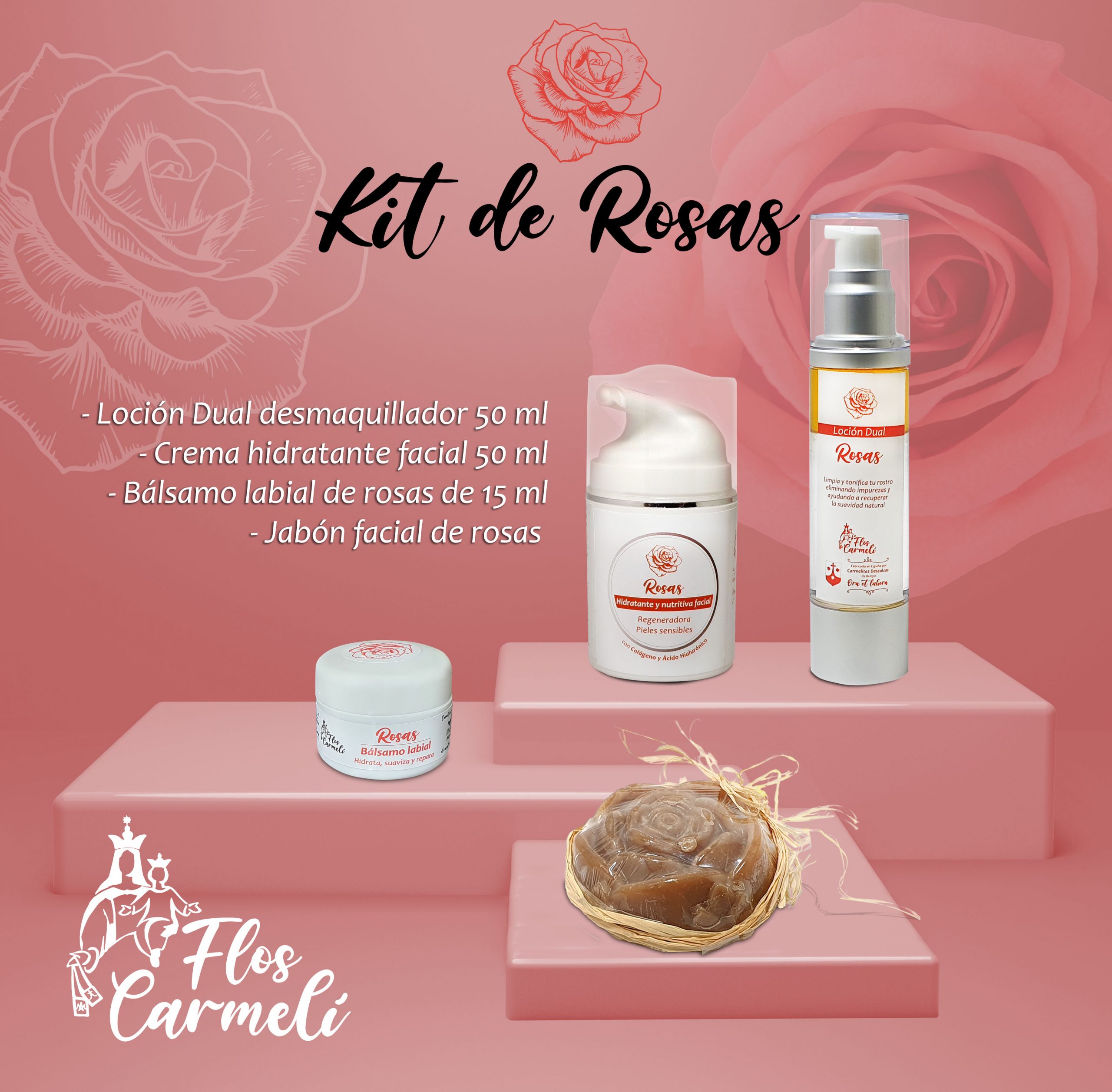 Kit de Rosas de cosmética natural Carmeli